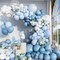 156pcs Dusty Blue Balloon Arch Kit Different Sizes Light blue Baby Blue and White and Clear Latex Balloons Garland Arch Kit for Baby Shower Gender Reveal Wedding Birthday Decorations for Boy Men